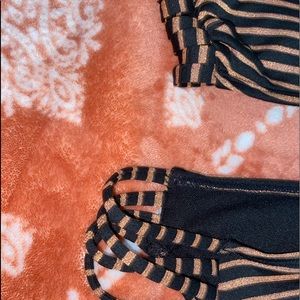 brown and black bikini